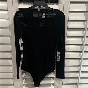 Haute Monde Black Floral Bodysuit